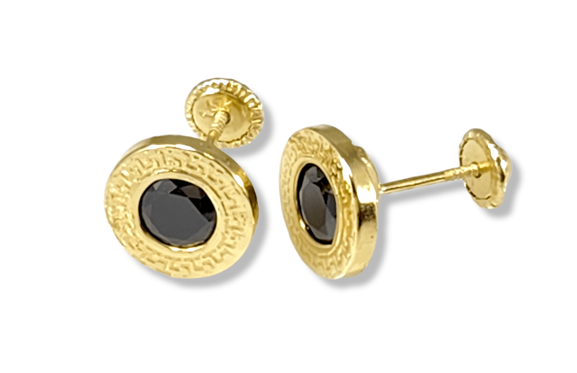 CZ Bezel-Set Stud Earrings in 14k Yellow