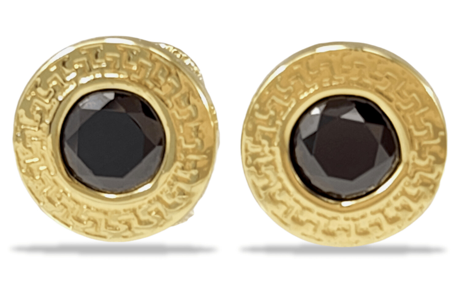 CZ Bezel-Set Stud Earrings in 14k Yellow