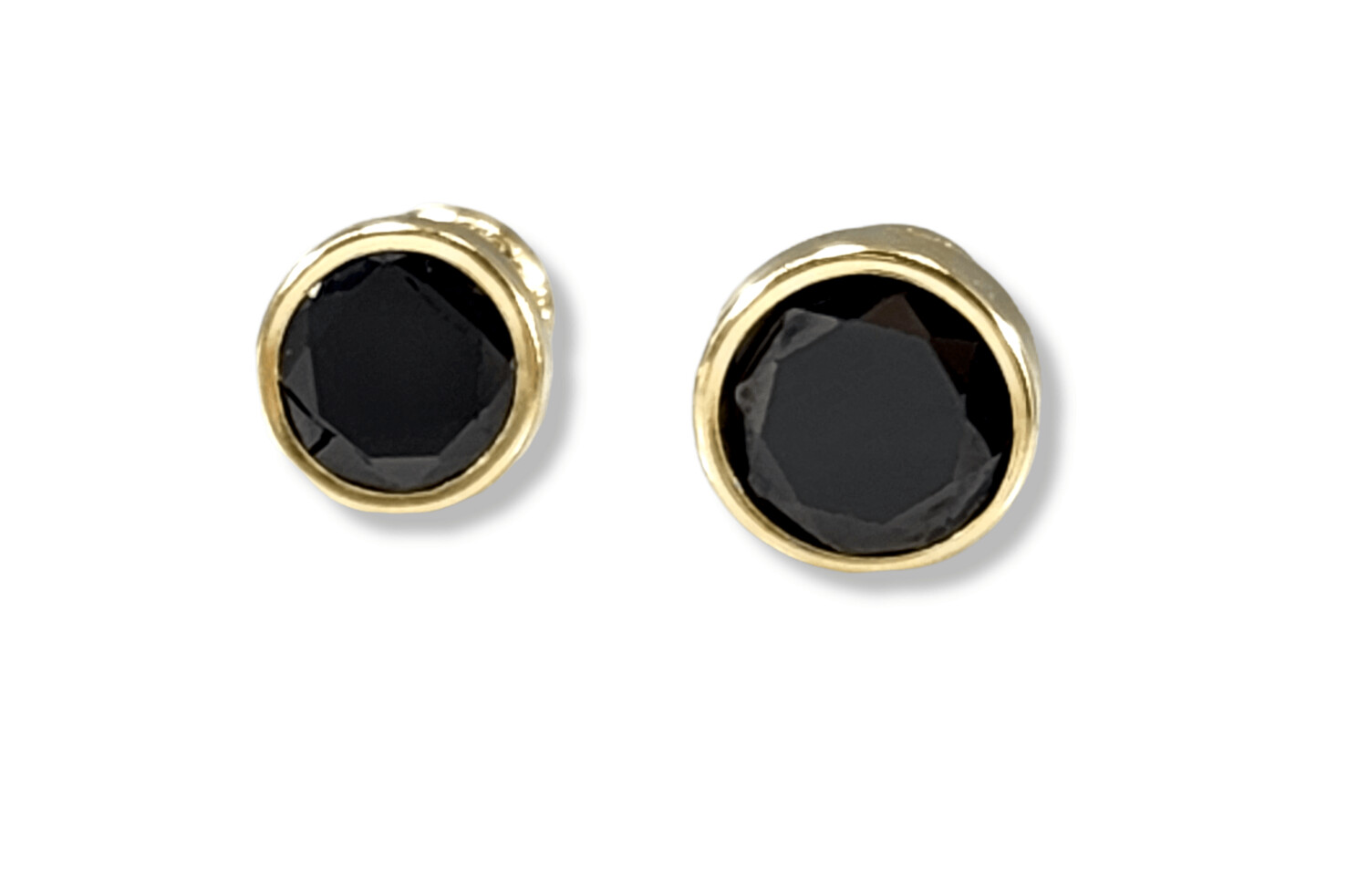 Cubic Zirconia Bezel-Set Stud Earrings in 14k Yellow