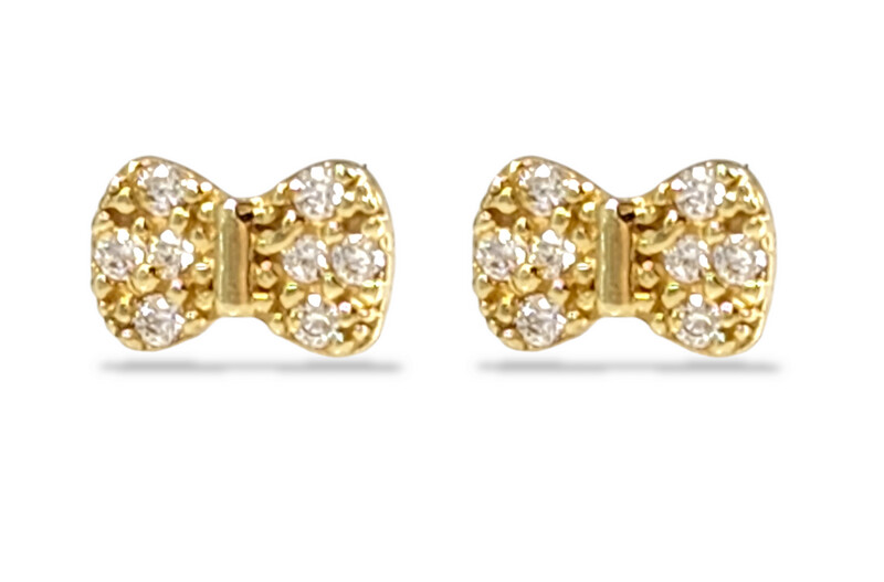 Bow Stud Earrings in 14K Yellow Gold