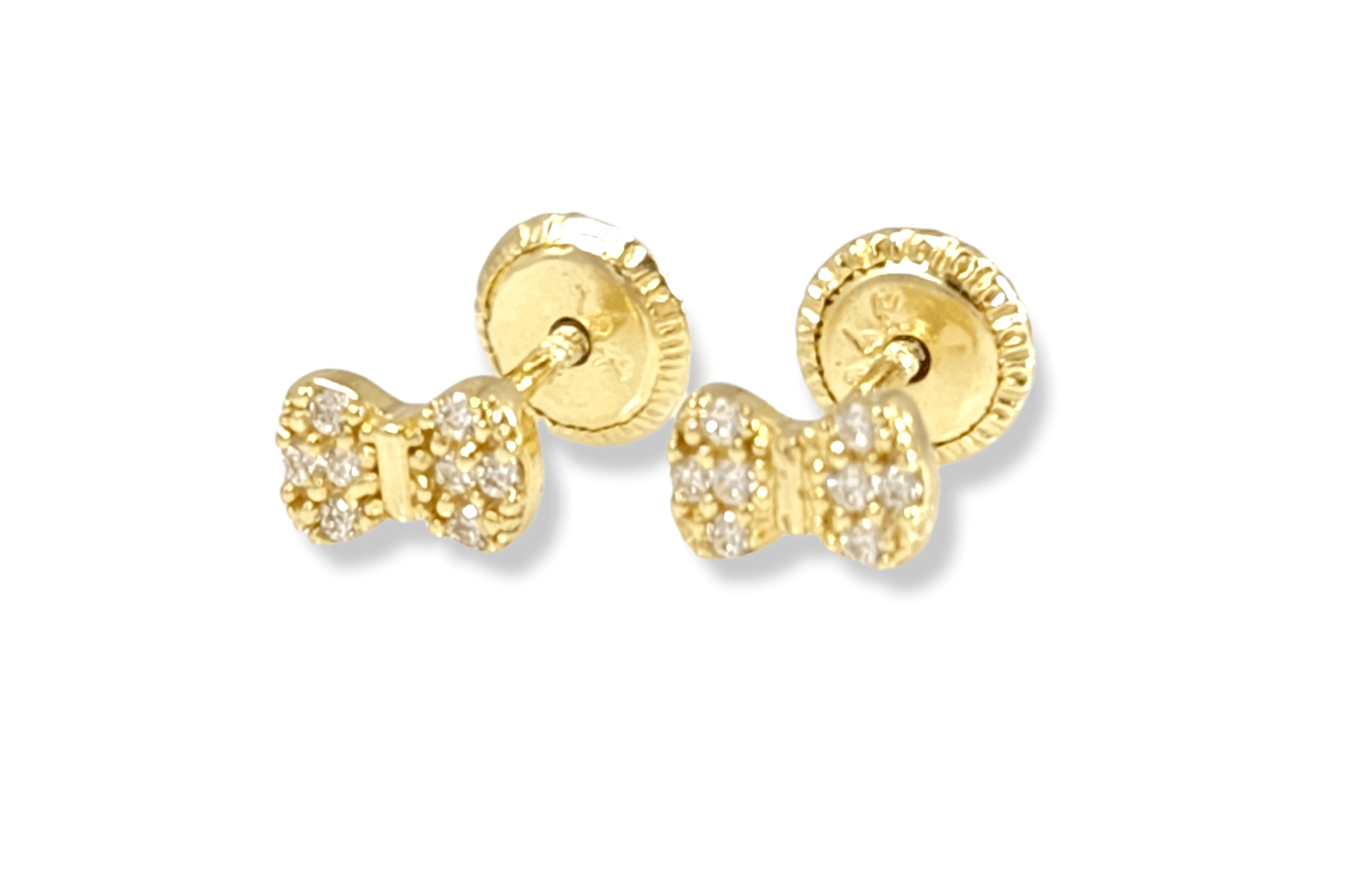 Bow Stud Earrings in 14K Yellow Gold