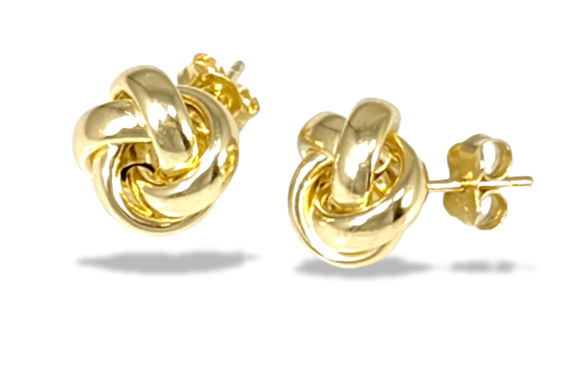 Love Knot Polished Stud Earrings in 14k Gold 1