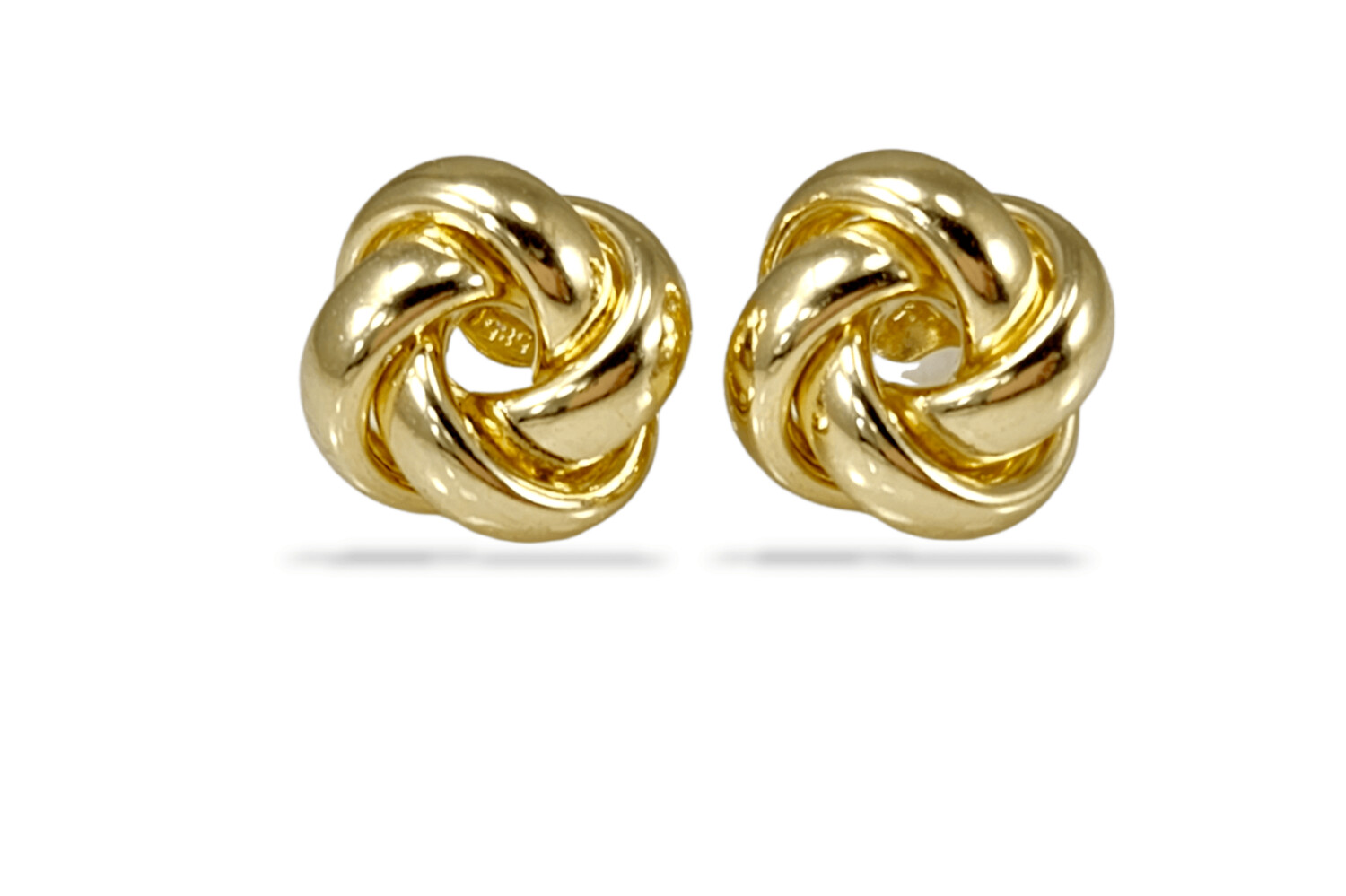 Love Knot Polished Stud Earrings in 14k Gold 1