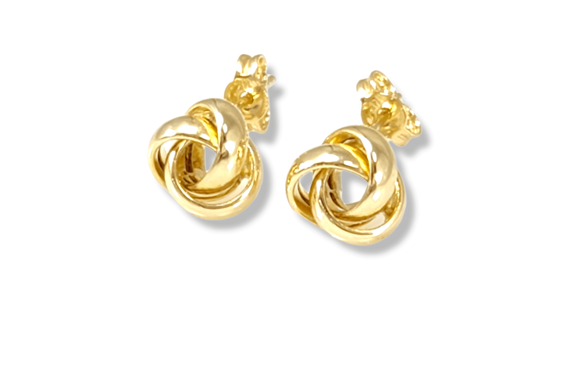 Love Knot Polished Stud Earrings in 14k Gold 2
