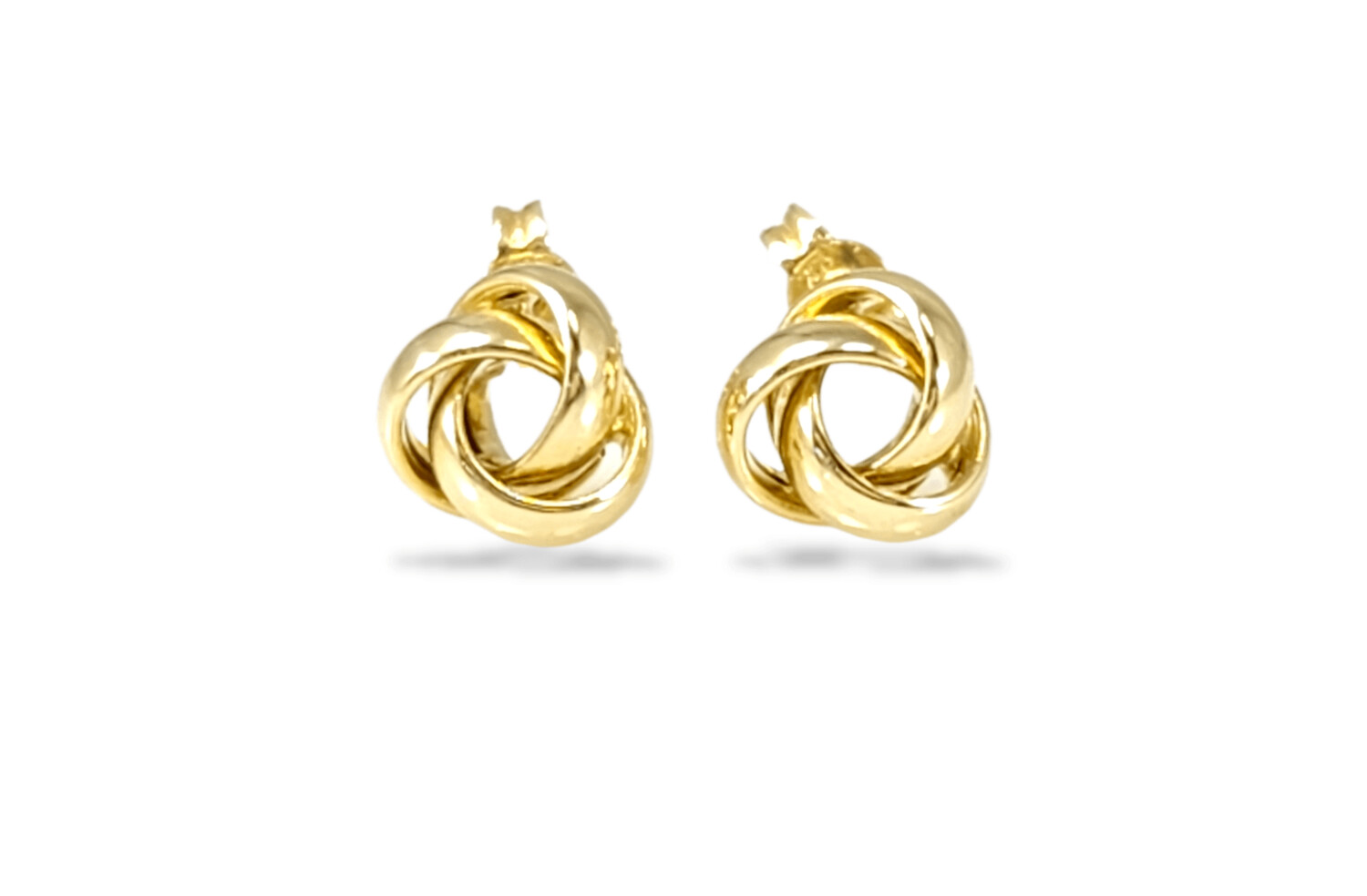 Love Knot Polished Stud Earrings in 14k Gold 2