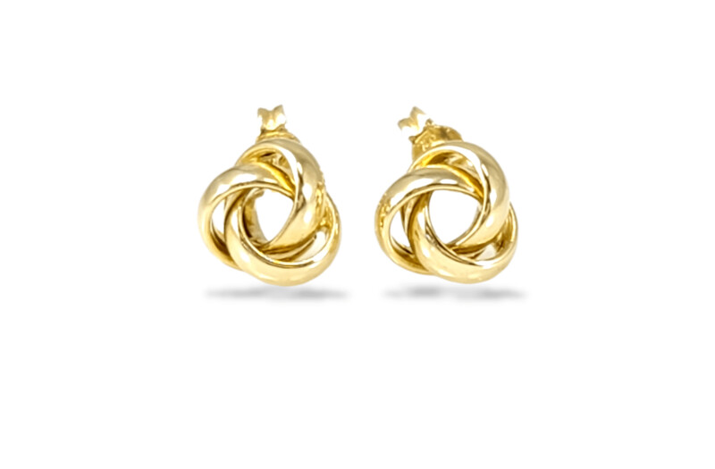 Love Knot Polished Stud Earrings in 14k Gold 2