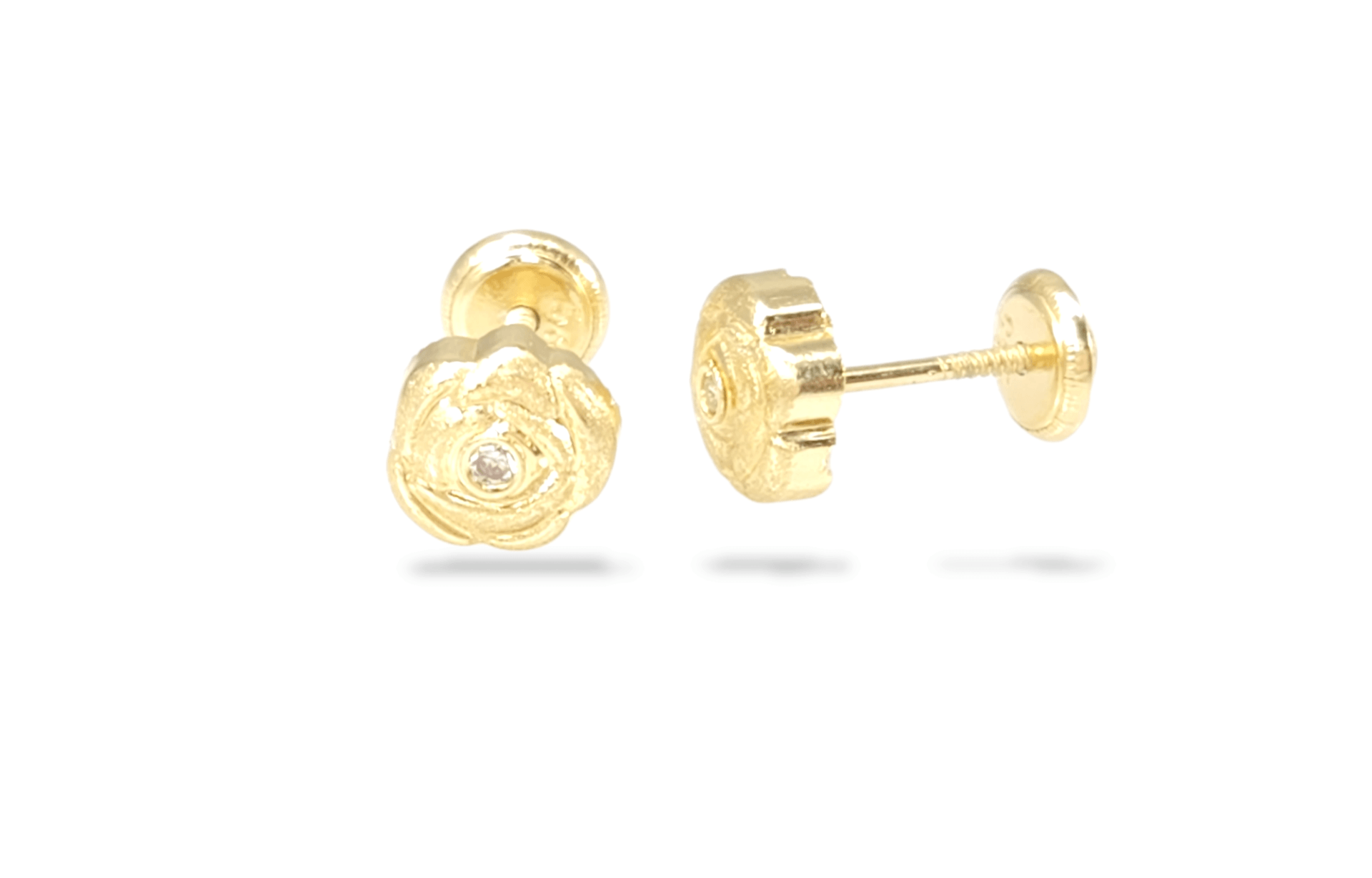 Flower Stud Earrings in 14k Gold 1