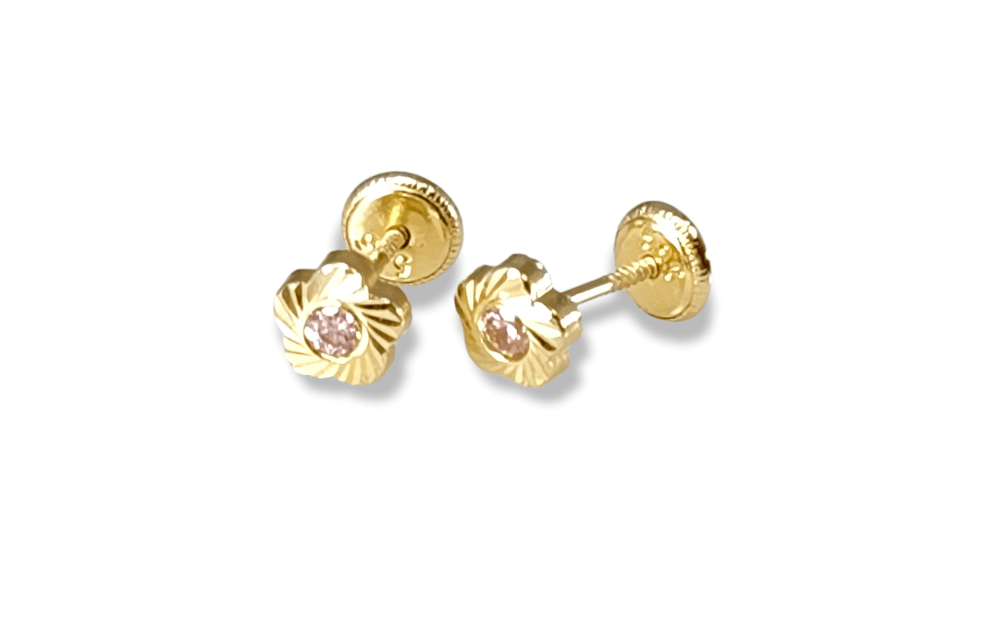 Flower Stud Earrings in 14k Gold 4
