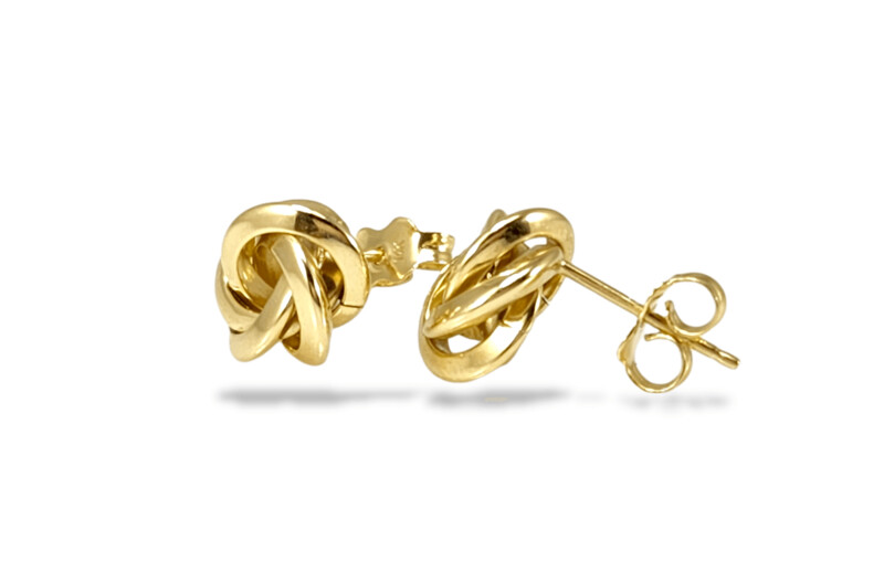 Love Knot Polished Stud Earrings in 14k Gold 3