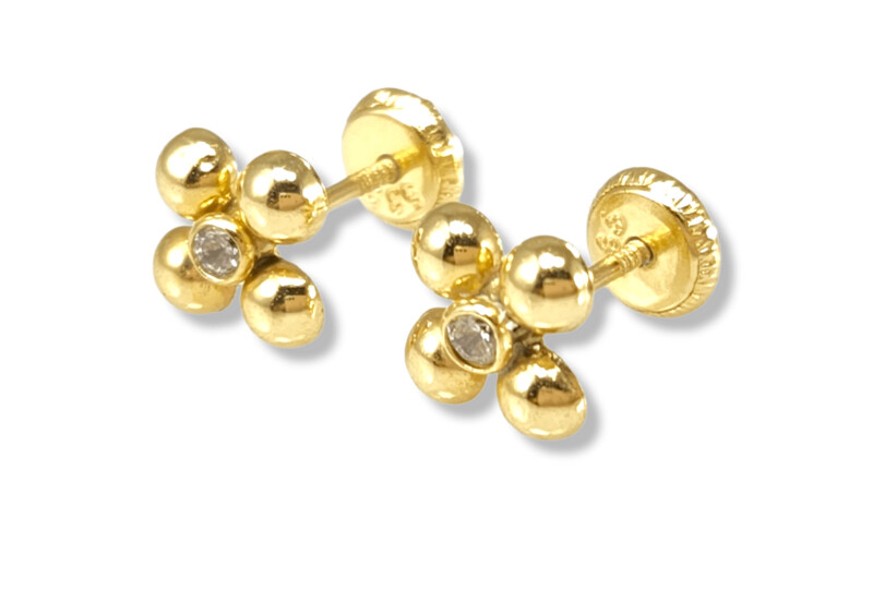 Balls Polished Stud Earrings in 14k