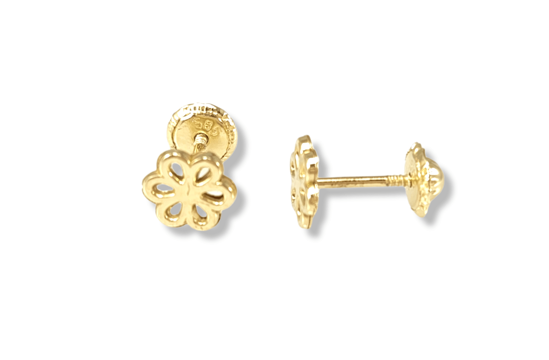 Flower Stud Earrings in 14k Gold 5