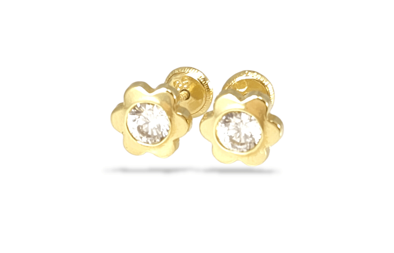 Flower Stud Earrings in 14k Gold 3, Size: Small