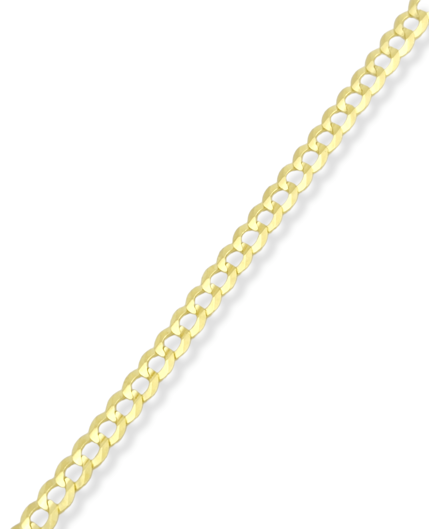 Semi-Solid Curb Chain Anklet Bracelet in 14K Yellow Gold - 10