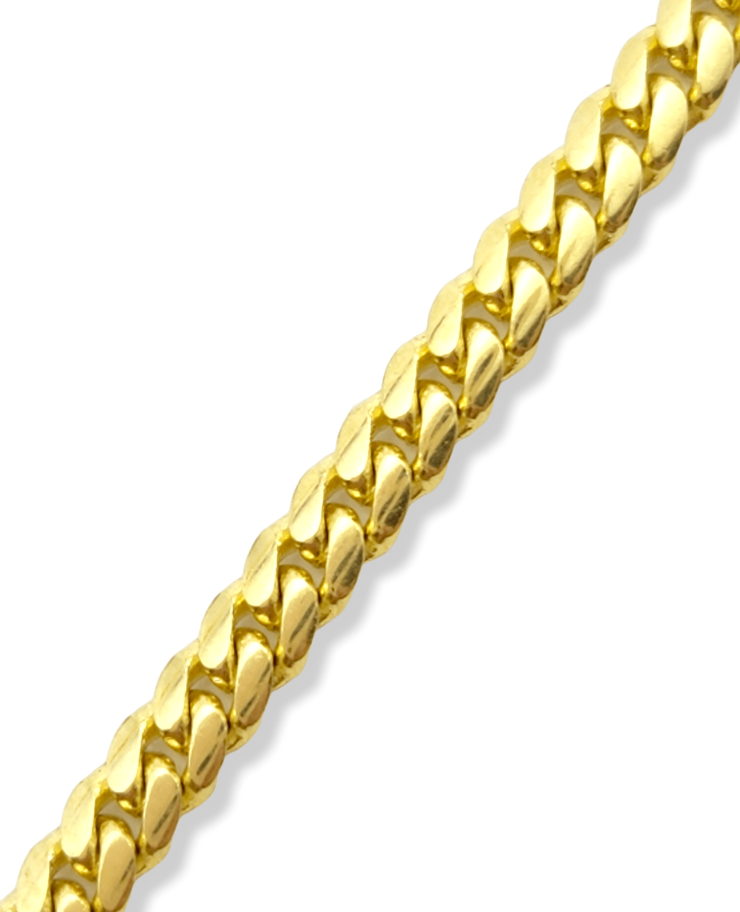 Solid Cuban Link Chain anklet in 14K Yellow Gold 10