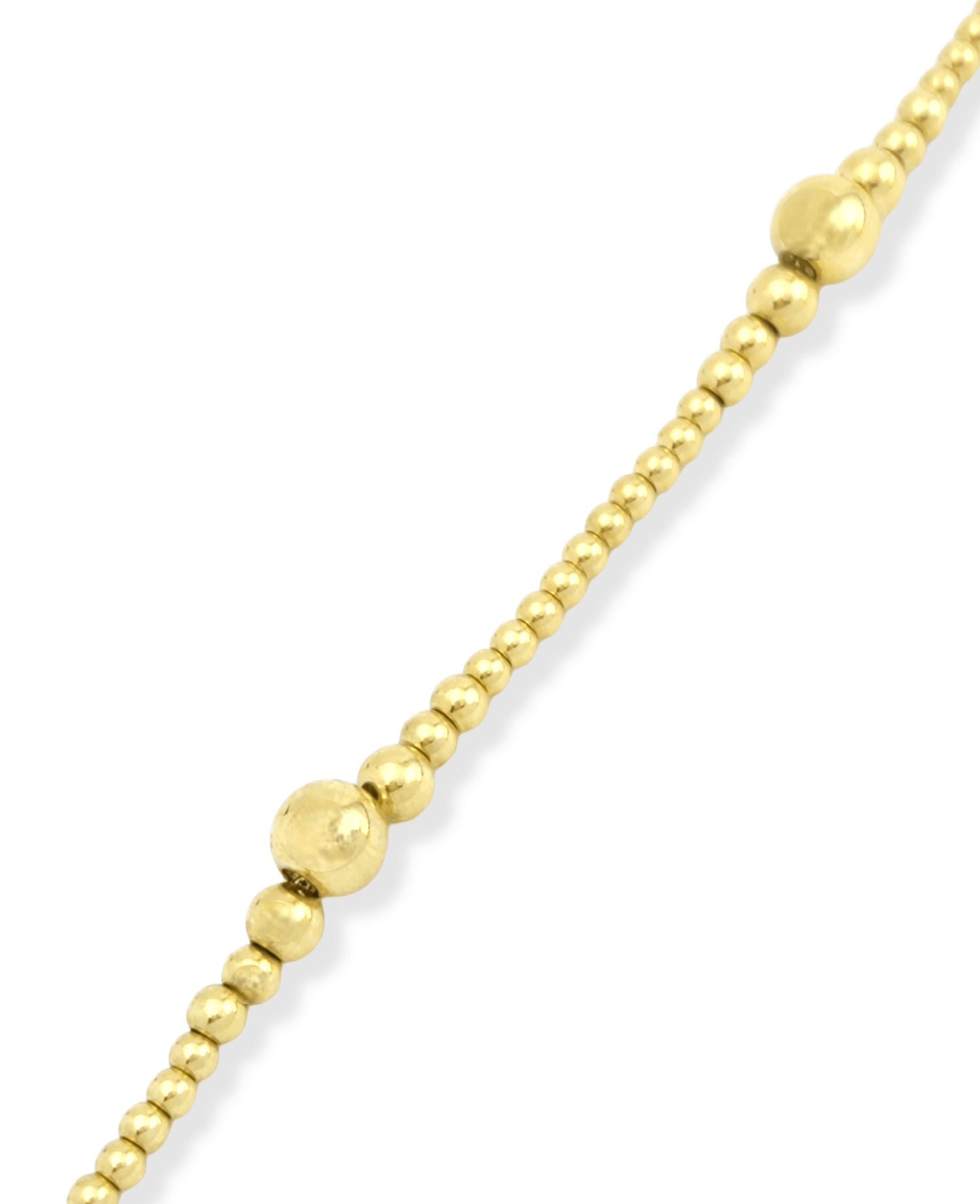 Bead ankle bracelet in 14k yellow Gold 10