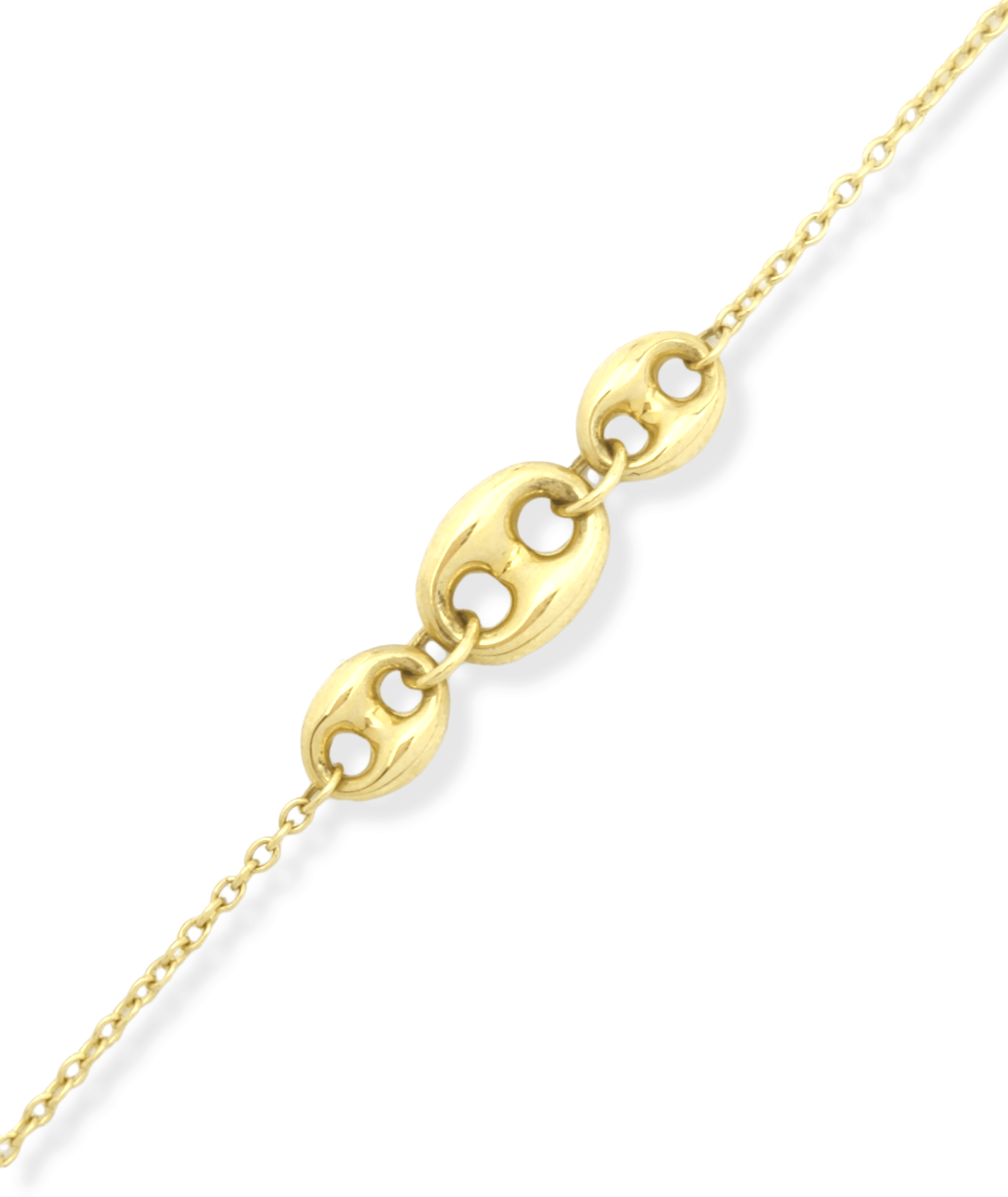 Cable Chain ankle bracelet in 14k yellow Gold 10