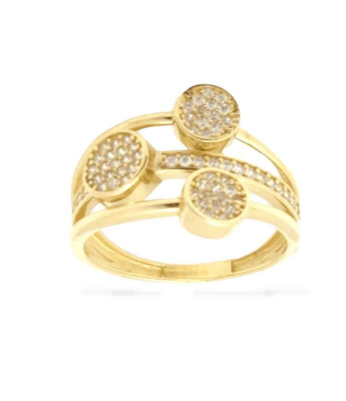 Women Orbit Split Shank Ring in 14K Gold