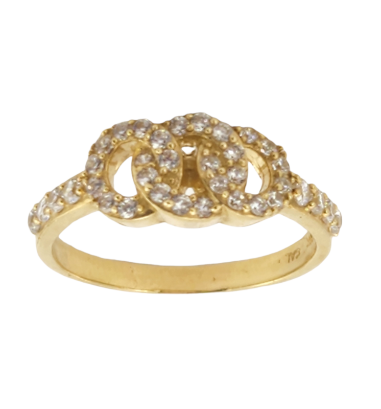 Cuban Chain Link  Band in 14K Gold