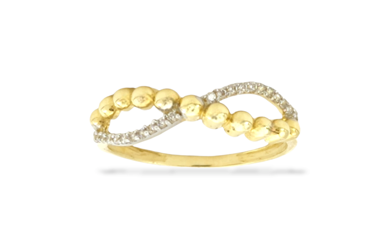 Sideways Infinity Ring in 14k Yellow Gold