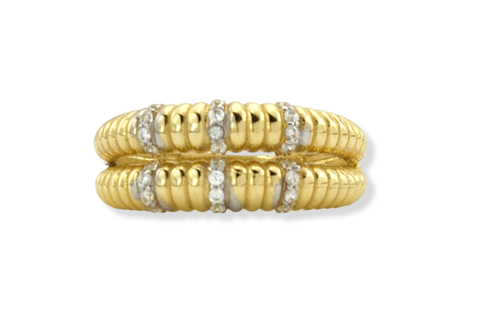 Double Row Ring in 14K Gold