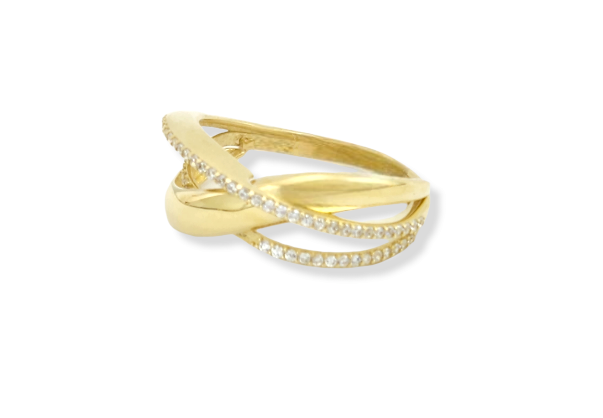 Multi-Row Crossover Ring in 14K Gold