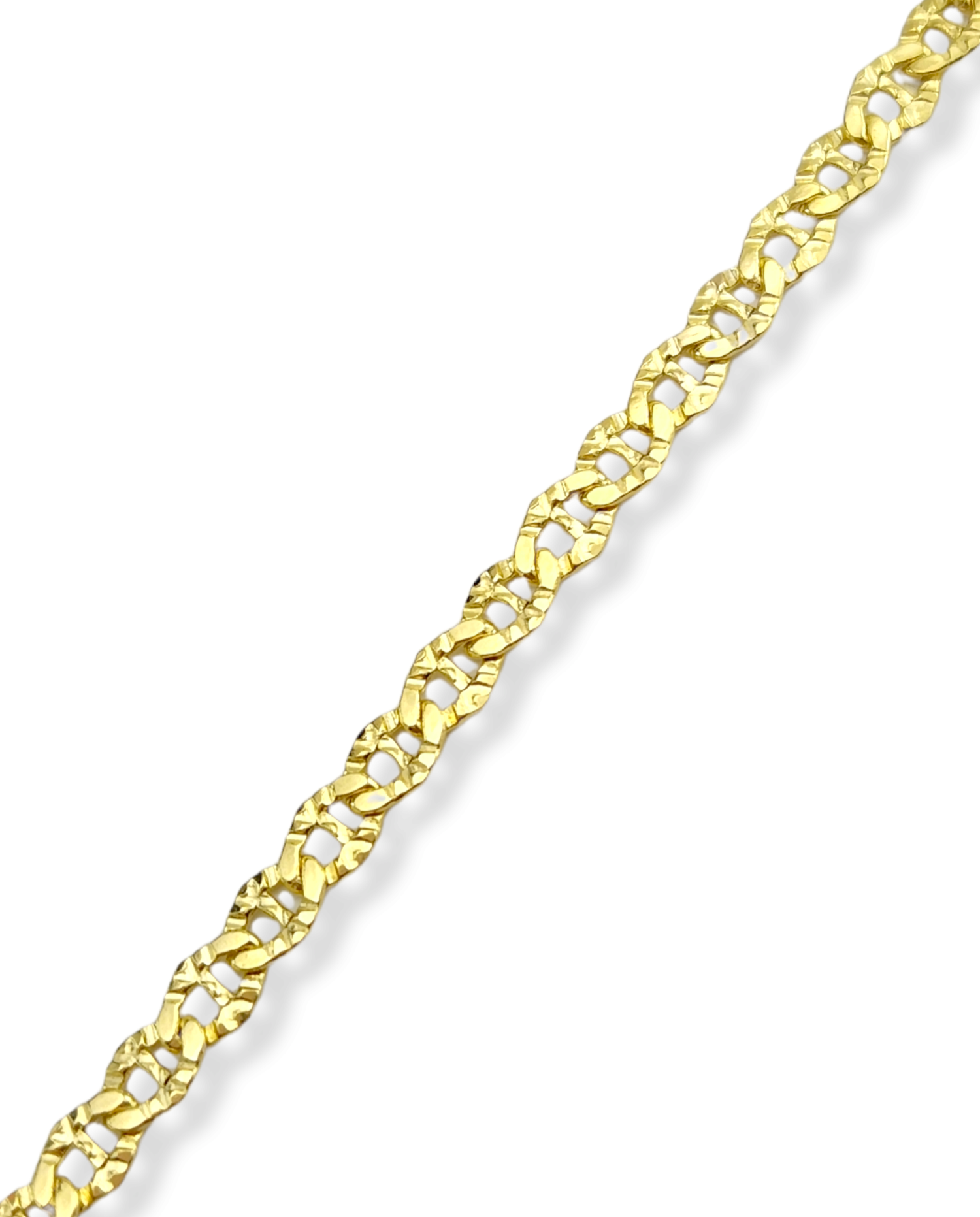 Mariner link semi-solid anklet in 14k Yellow gold