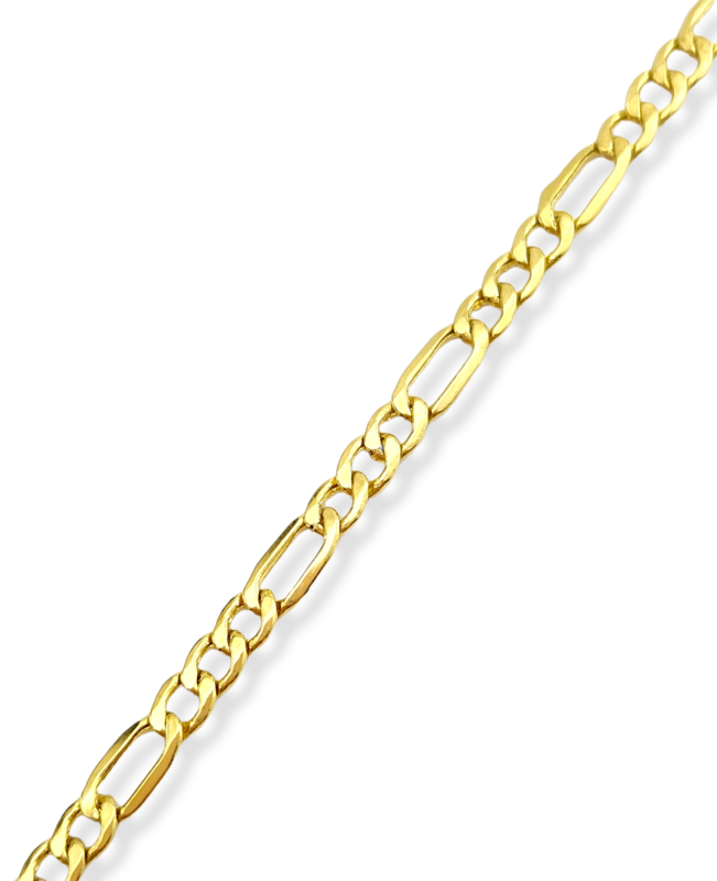 Fígaro Semi-Solid anklet In14k Gold