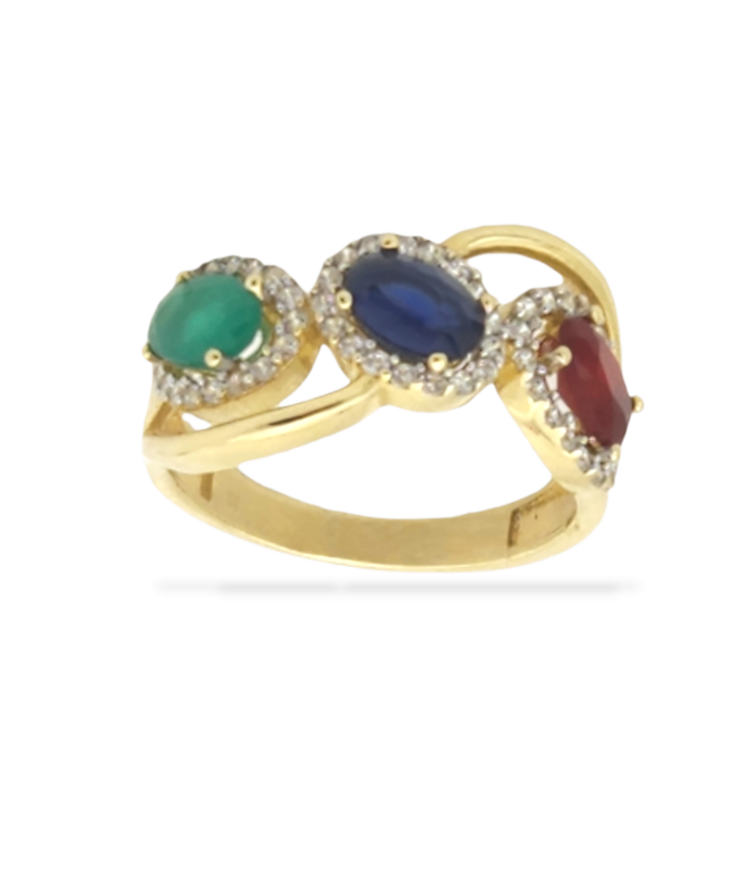 Multi-Stone Color Ring in 14k Yellow gold