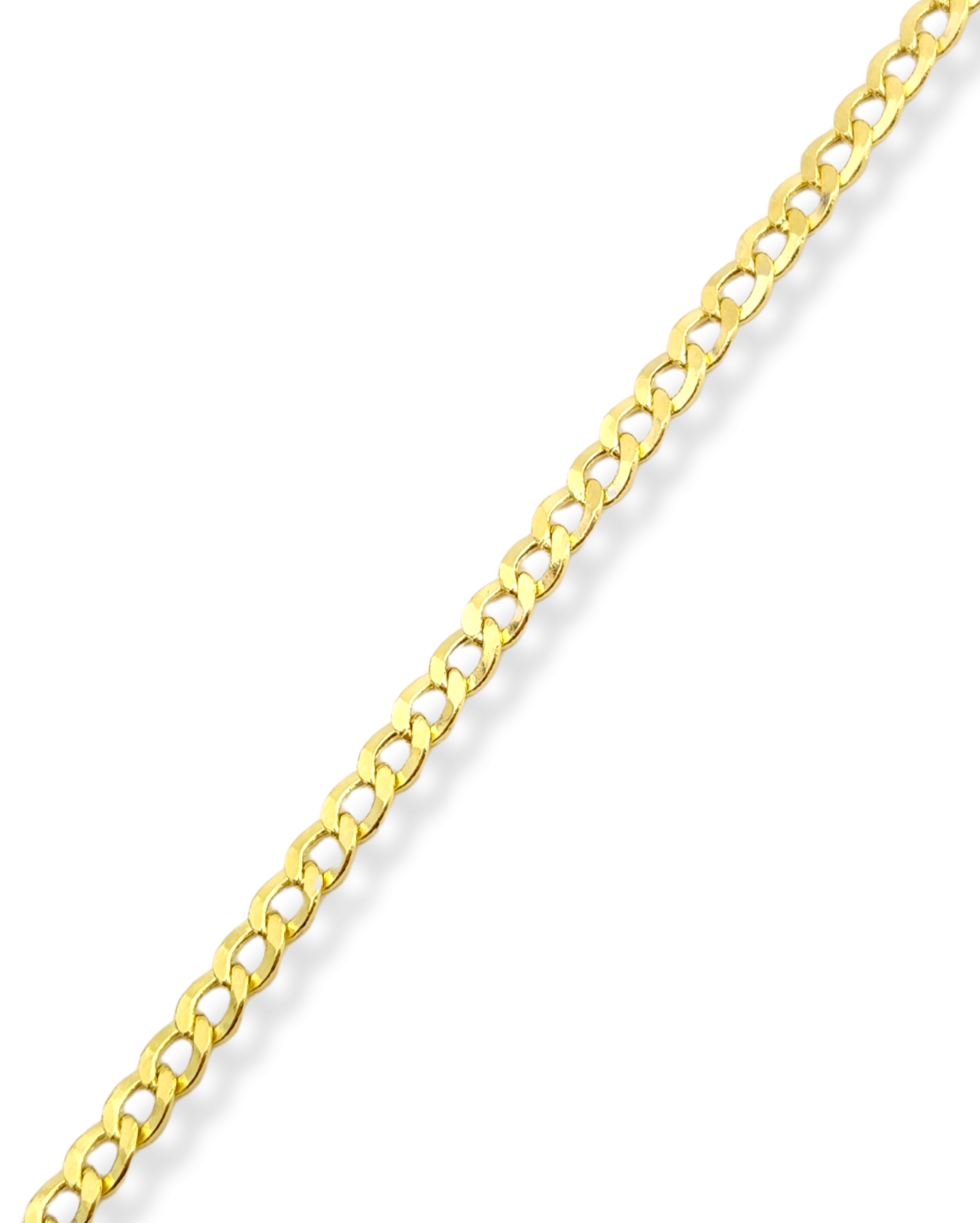 Curb Link Chain Anklet in 14k Yellow Gold
