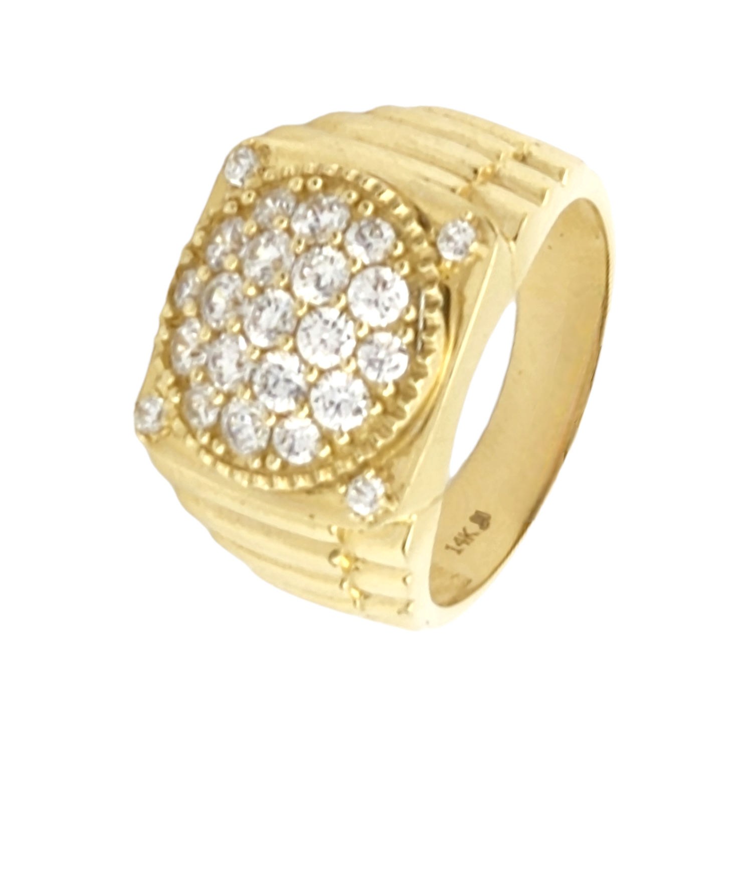 Men's Composite Cubic Zirconia Ring in 14K Gold