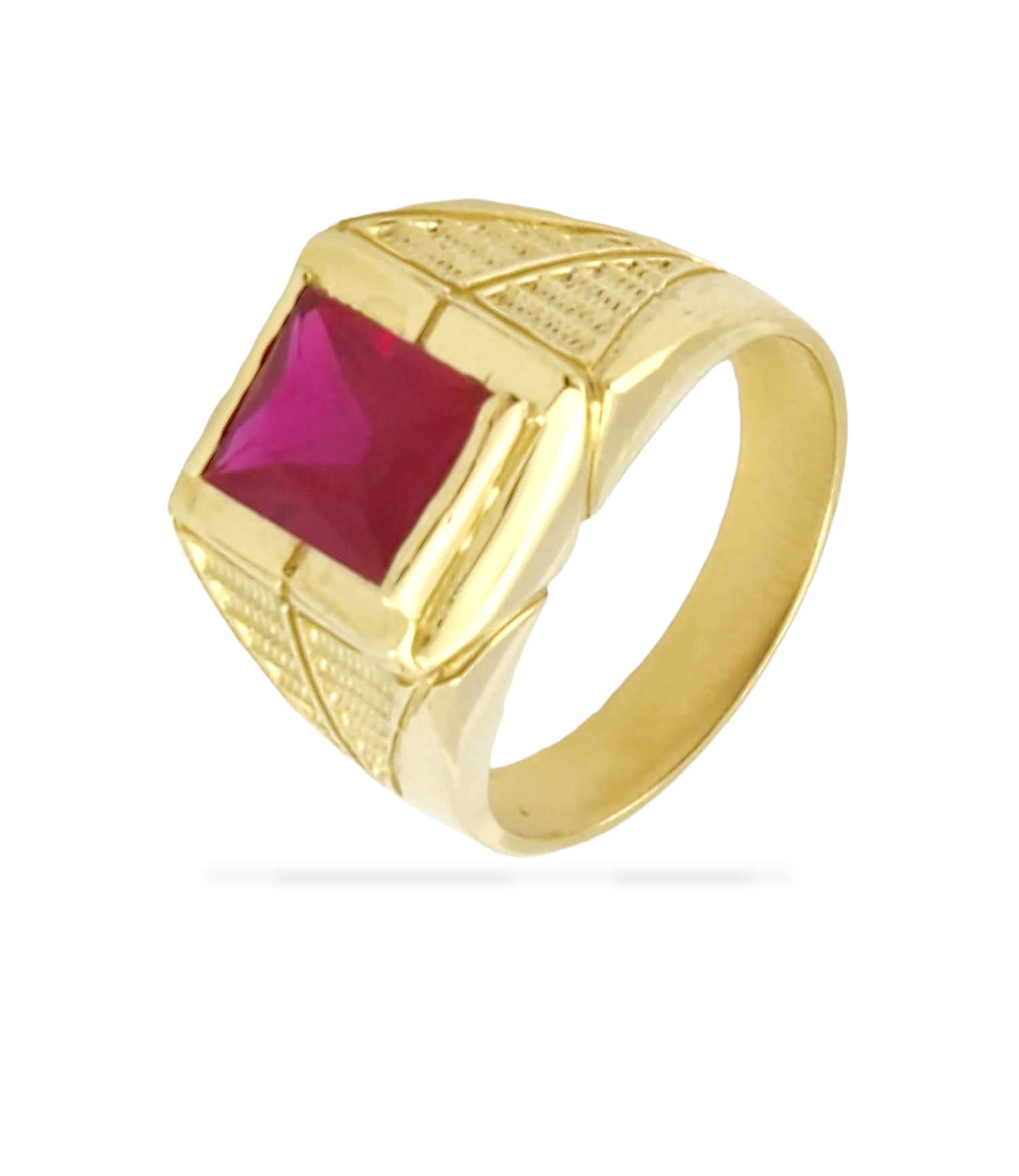 Men's Onyx with Anchor Ring in 14K Yellow Gold