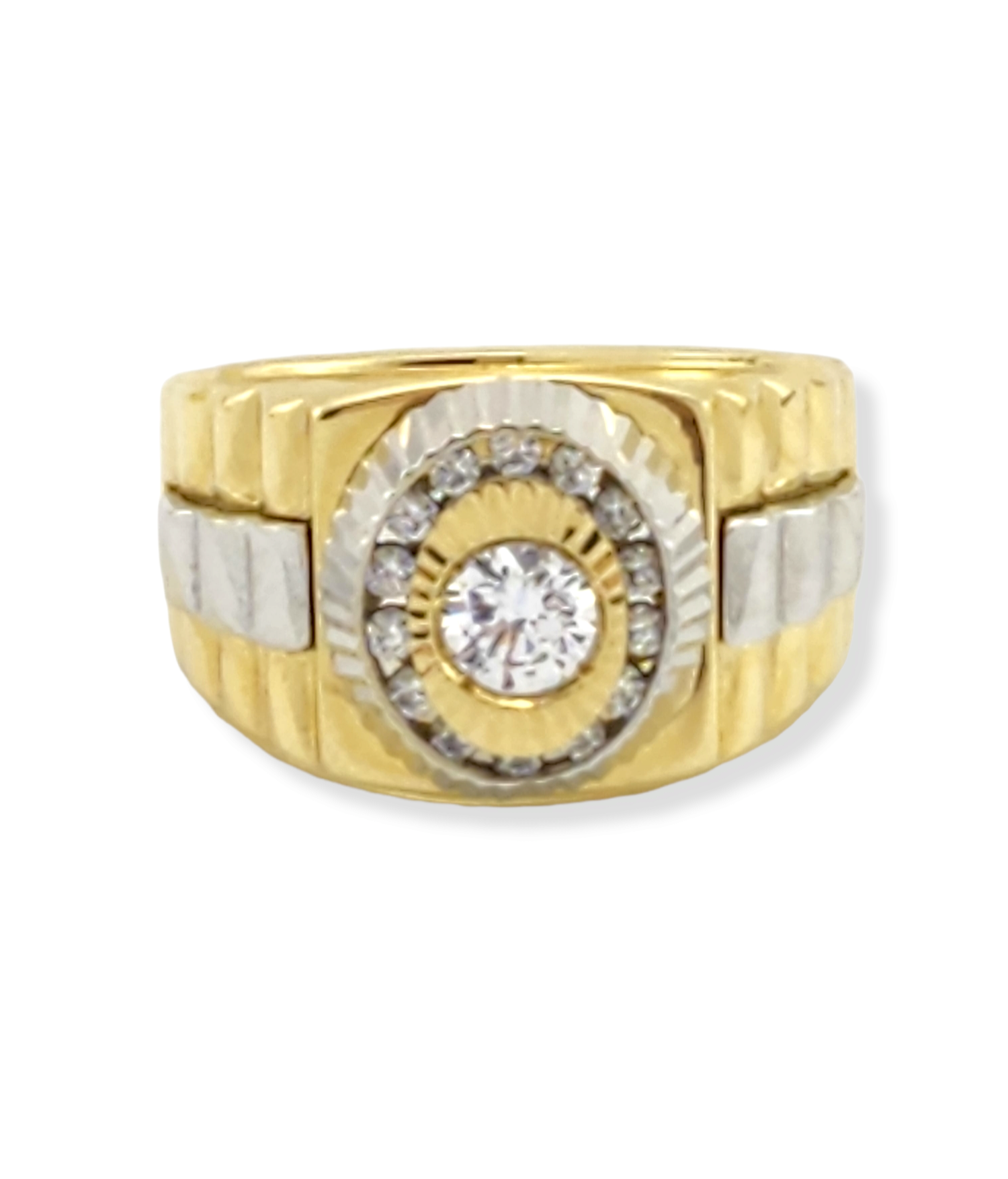 Men's Cubic Zirconia in 14k two-tone gold