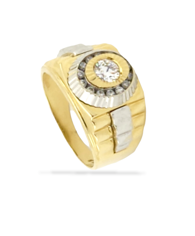 Men's Cubic Zirconia in 14k two-tone gold