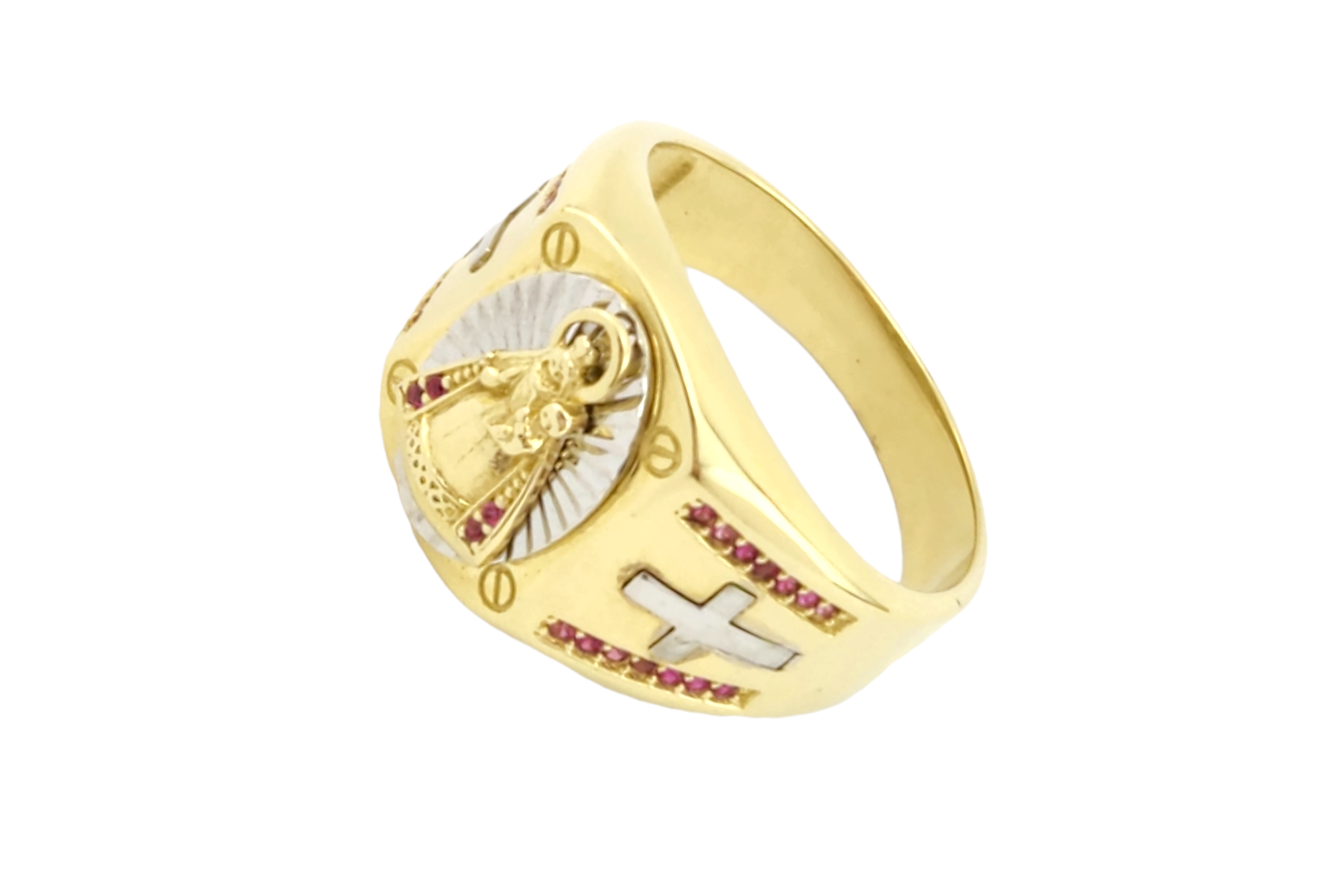Men's Virgen de la Caridad Ring in 14k two-tone Gold