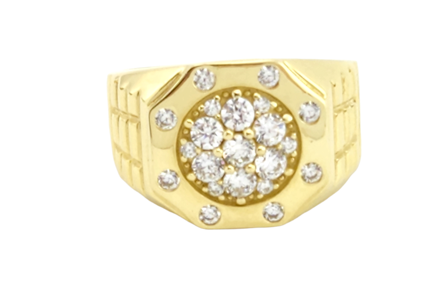 Men's Cubic Zirconia 14K Yellow Gold