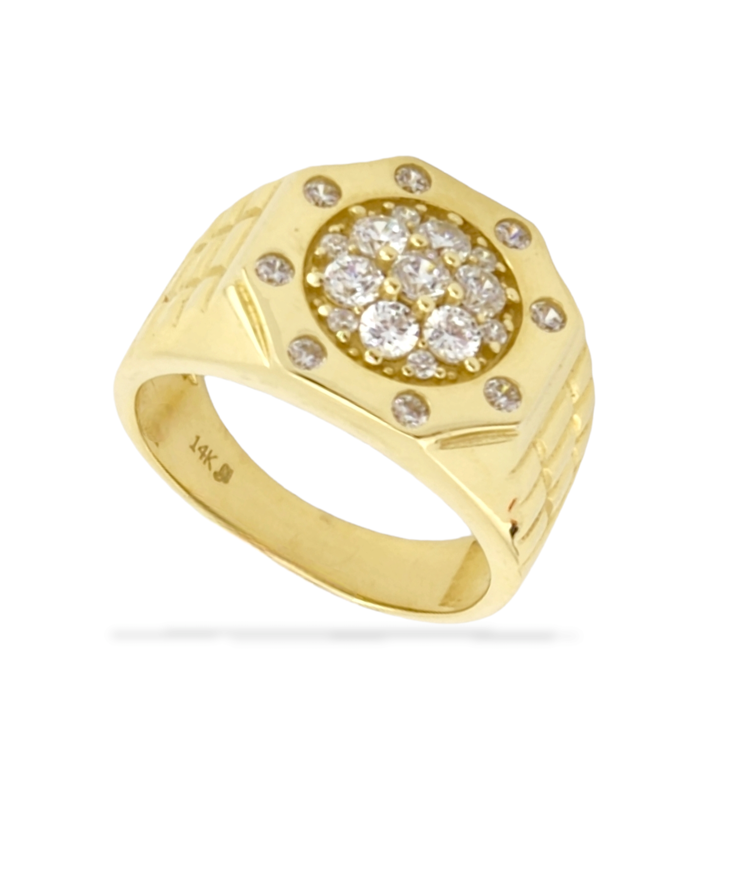 Men's Cubic Zirconia 14K Yellow Gold