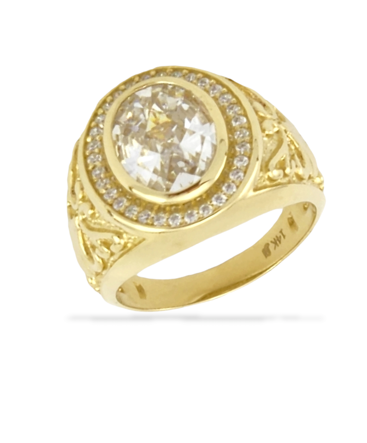 Men's White Cubic Zirconia in 14K Yellow Gold