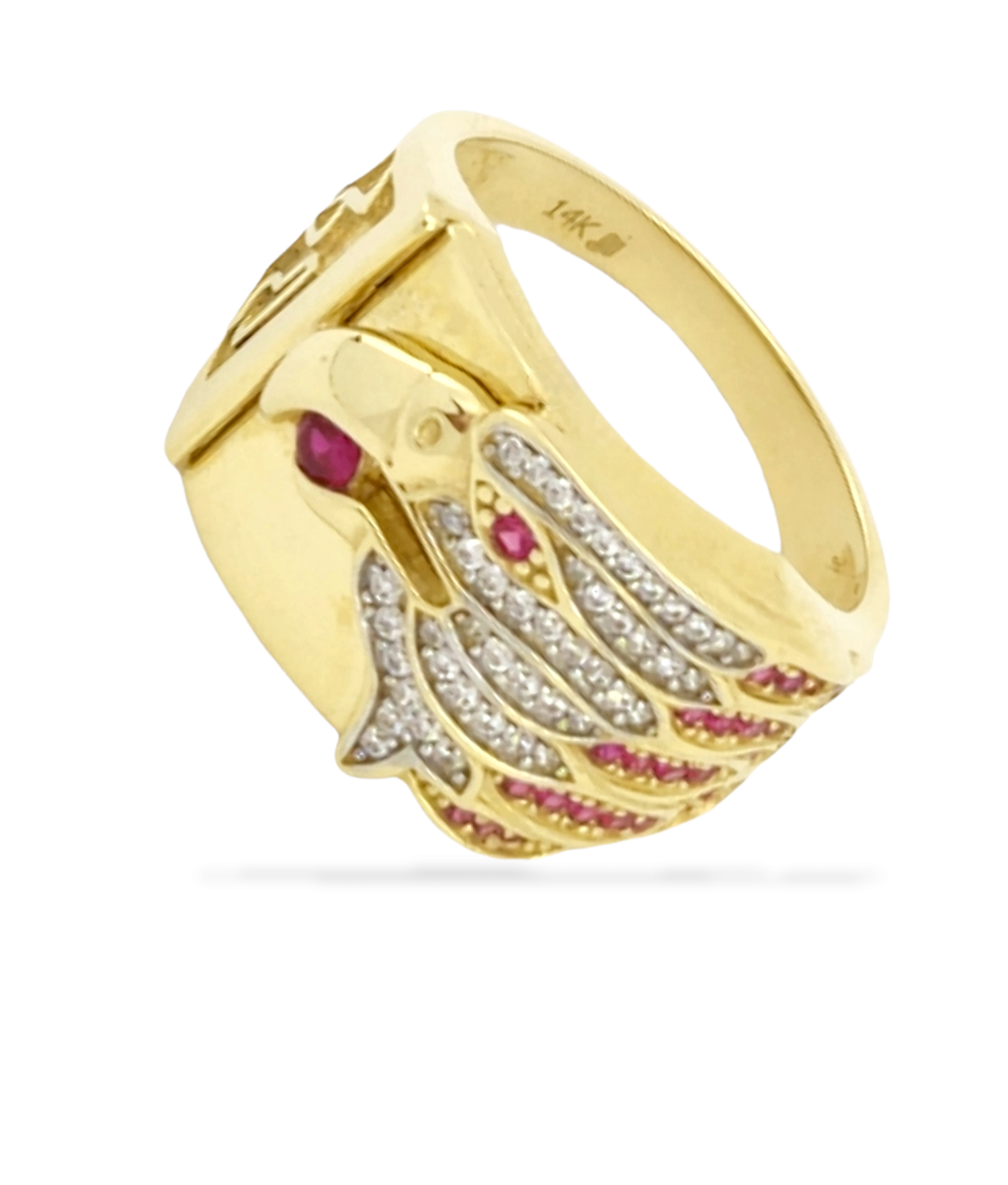Men's Cubic Zirconia eagle in 14K Yellow Gold