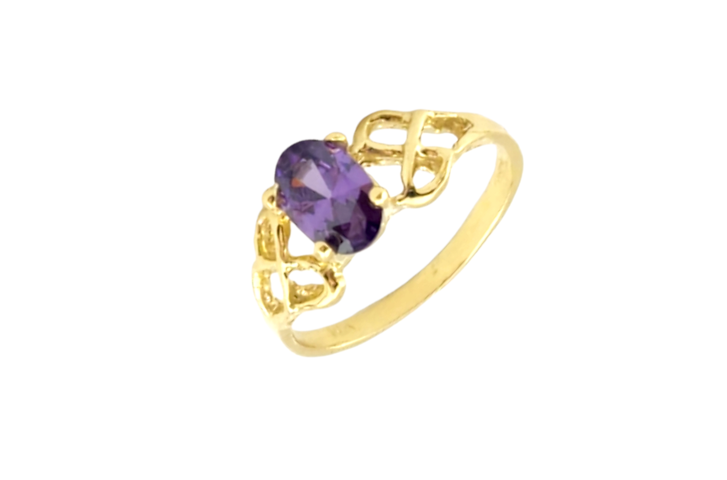 Kids Nugget Oval Pinky Ring Solid 10K Yellow Gold