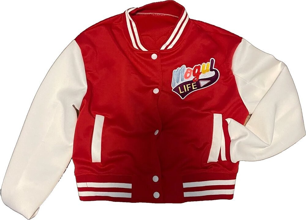 Red & white #MogulLife #DmeanR Varsity Halter Jackets