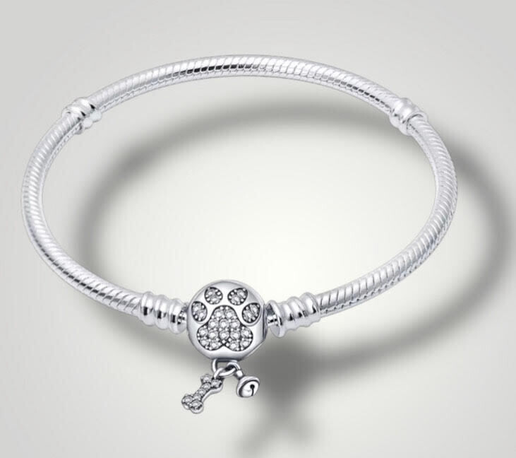 Zilveren bedelarmband Dog