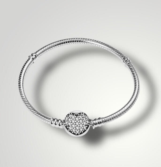 Zilveren bedelarmband Hart