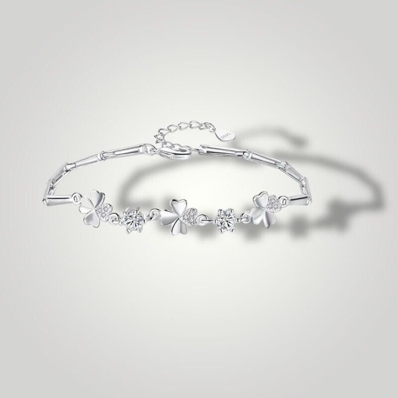 Zilveren armband Klaver