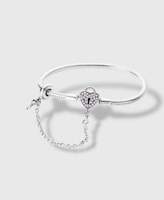 Zilveren bedelarmband Lock and Key