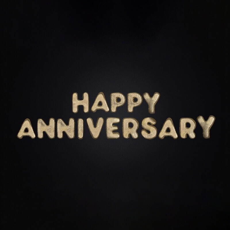 HAPPY ANNIVERSARY - GOLD