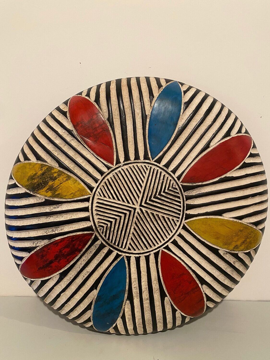Scudo Legno zulu sudafrica colorato 54x54x8 cm
