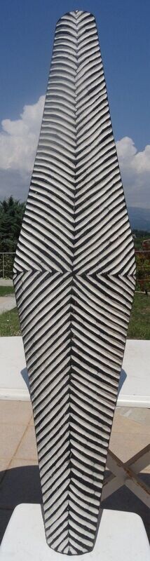 Scudo legno caolino 122x28x7 cm