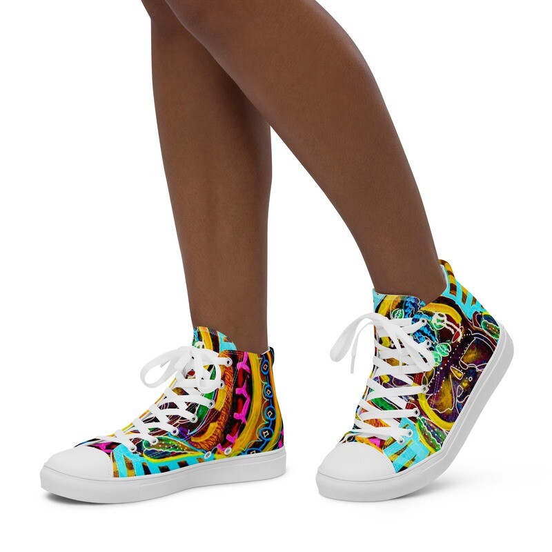 "Radiant Maasai Woman" Women’s High-Top Canvas Shoes