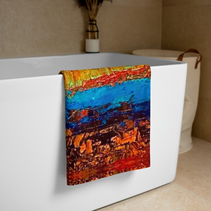 Golden Horizon Abstract Towel