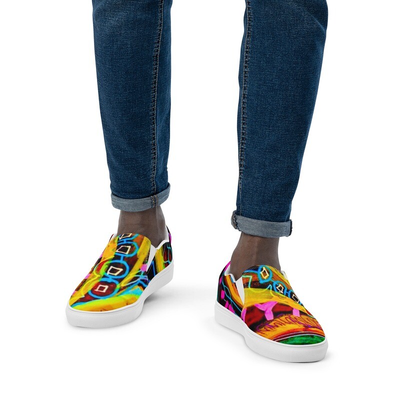 "Radiant Maasai Woman" Men’s Slip-On Canvas Shoes